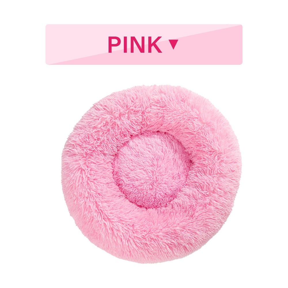 Calming Donut Dog Bed — Fluffy Plush Cushion for Dogs