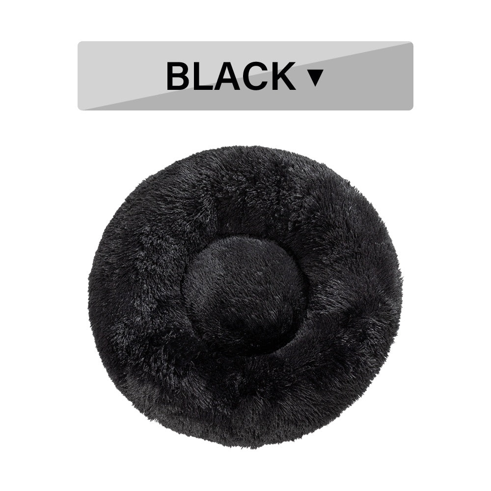 Calming Donut Dog Bed — Fluffy Plush Cushion for Dogs