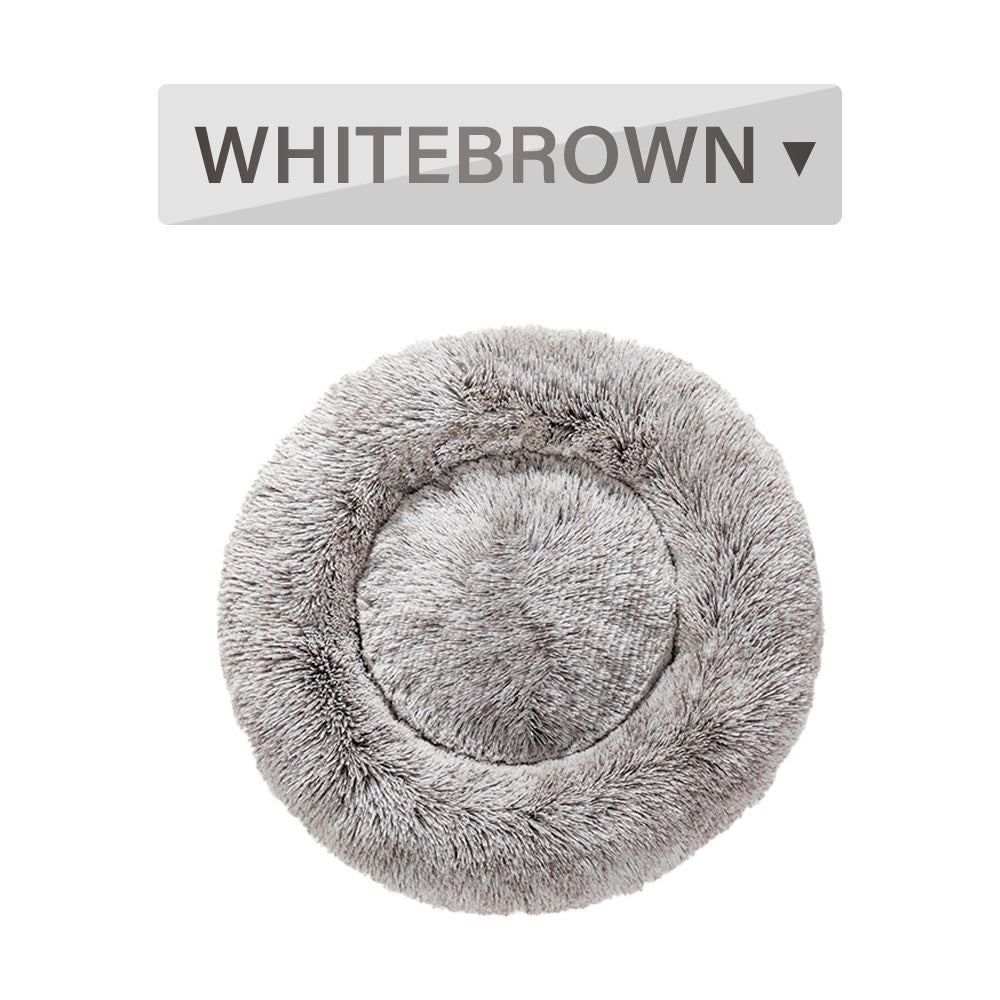 Calming Donut Dog Bed — Fluffy Plush Cushion for Dogs