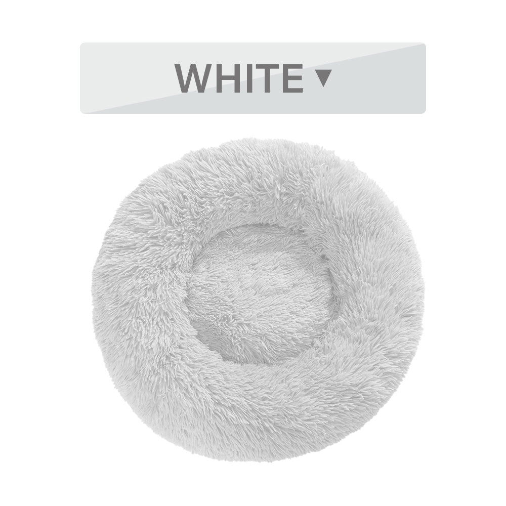 Calming Donut Dog Bed — Fluffy Plush Cushion for Dogs