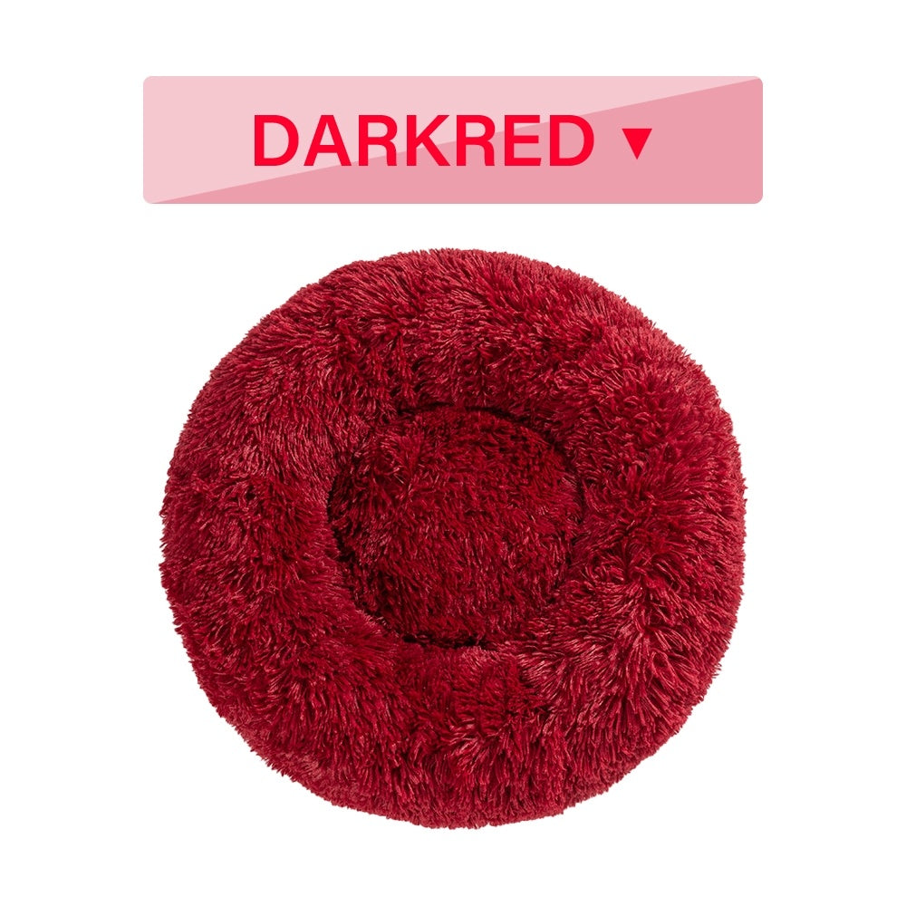 Calming Donut Dog Bed — Fluffy Plush Cushion for Dogs