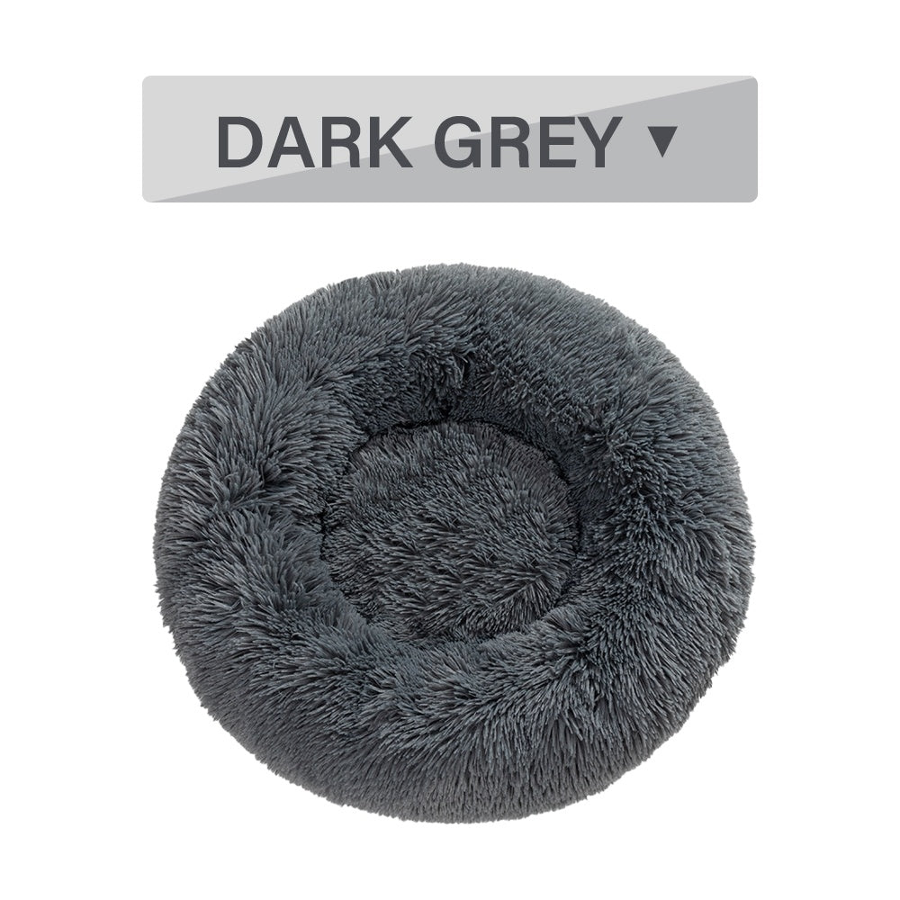 Calming Donut Dog Bed — Fluffy Plush Cushion for Dogs