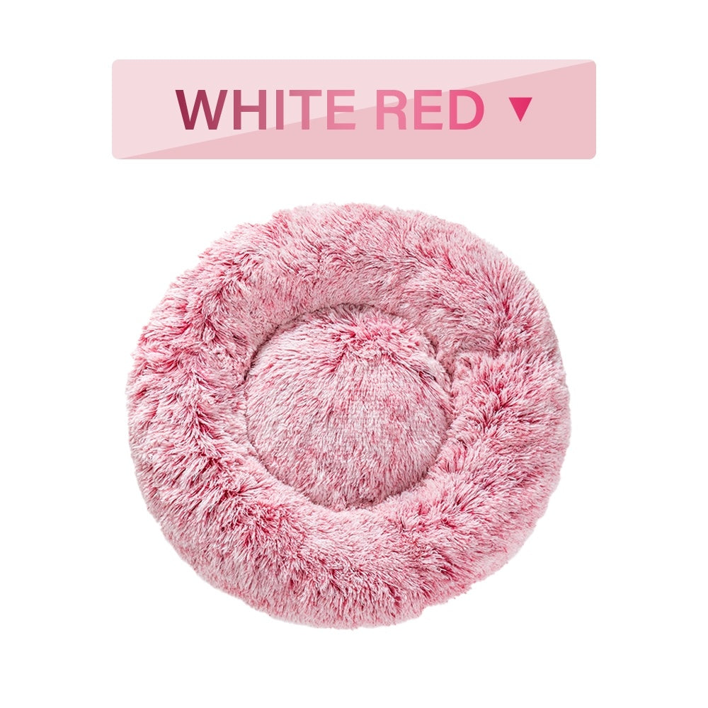 Calming Donut Dog Bed — Fluffy Plush Cushion for Dogs