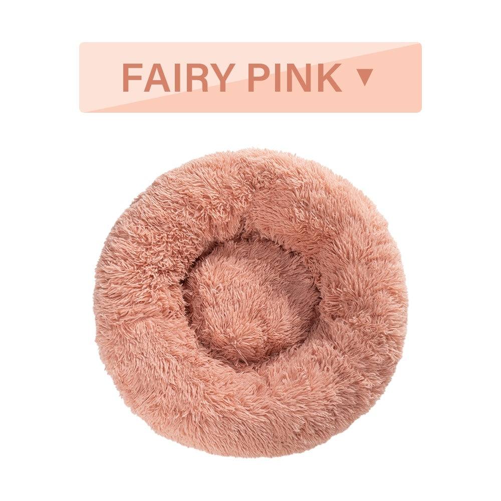 Calming Donut Dog Bed — Fluffy Plush Cushion for Dogs