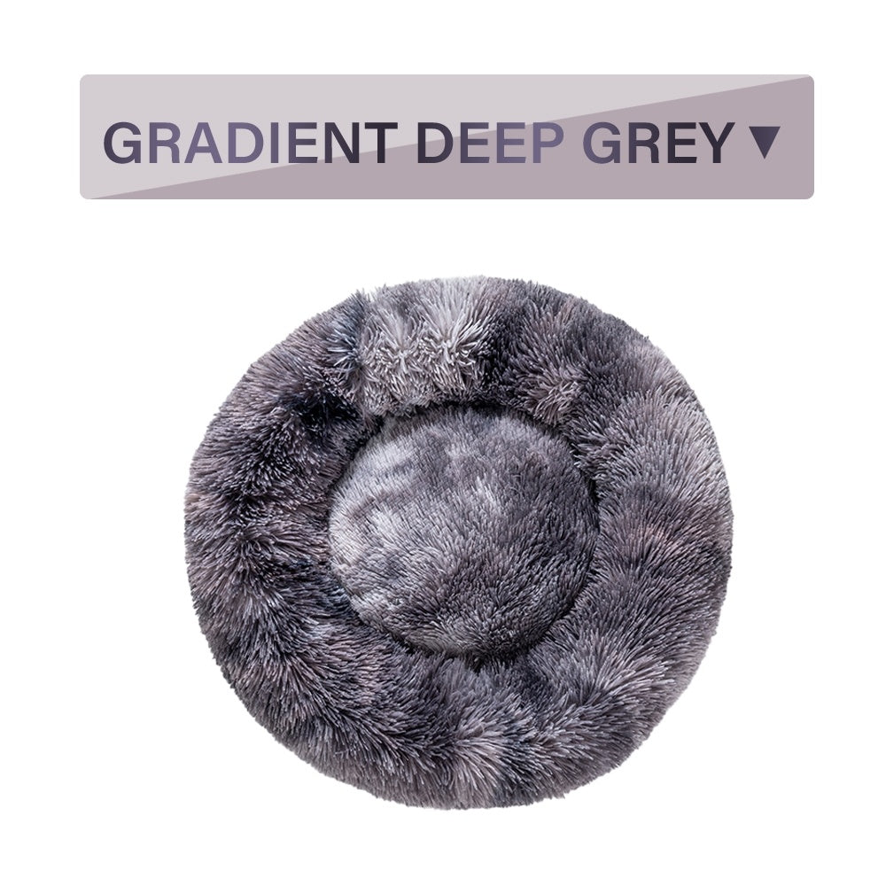Calming Donut Dog Bed — Fluffy Plush Cushion for Dogs
